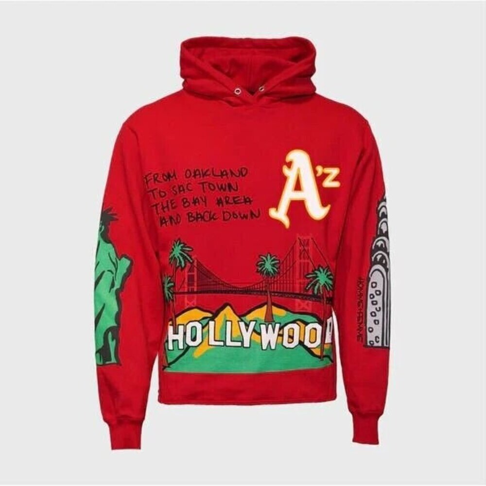 Homme + Femme Cali to NYC Red Casual Hoodie Sweatshirt Size: 2XL NEW